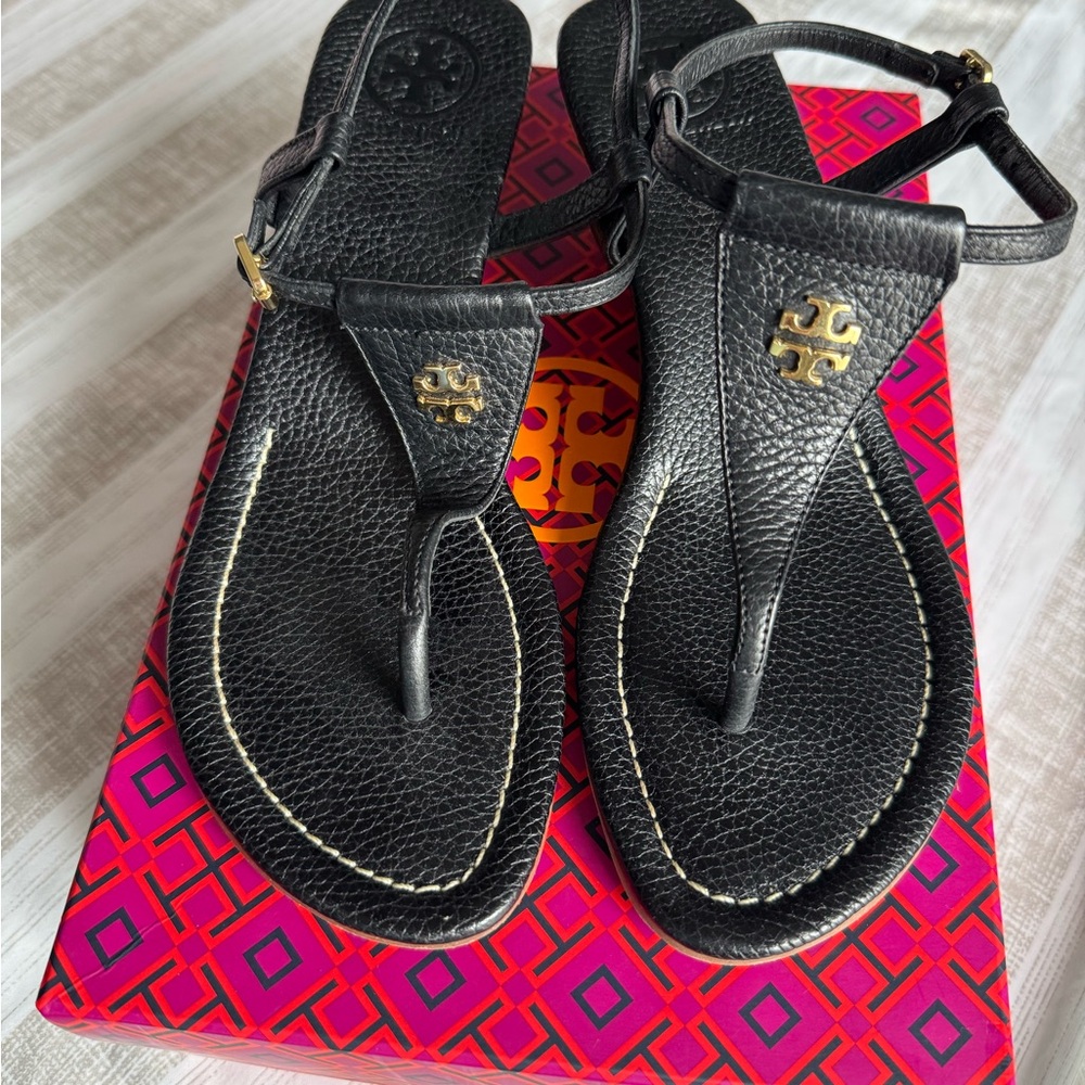 Tory Burch Black Leather Sandals